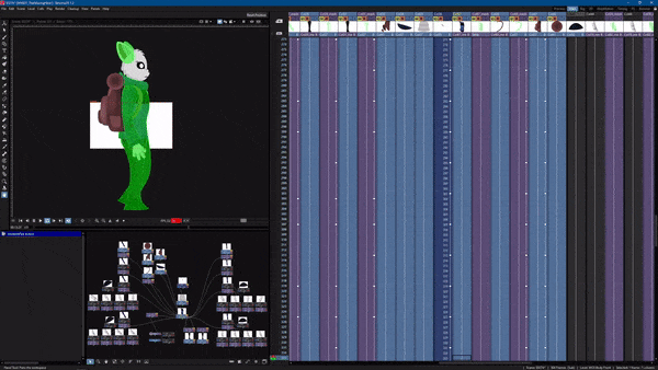 Screen recording of Willow walk cycle animation and keyframes. Created by Mitch Ran.